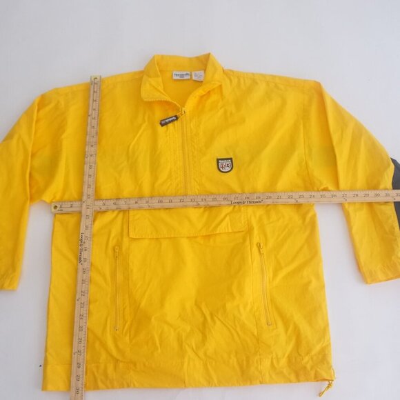Vintage '90S Reebok British Edition Yellow Navy Half Zip Windbreaker Jacket S - Picture 3 of 10